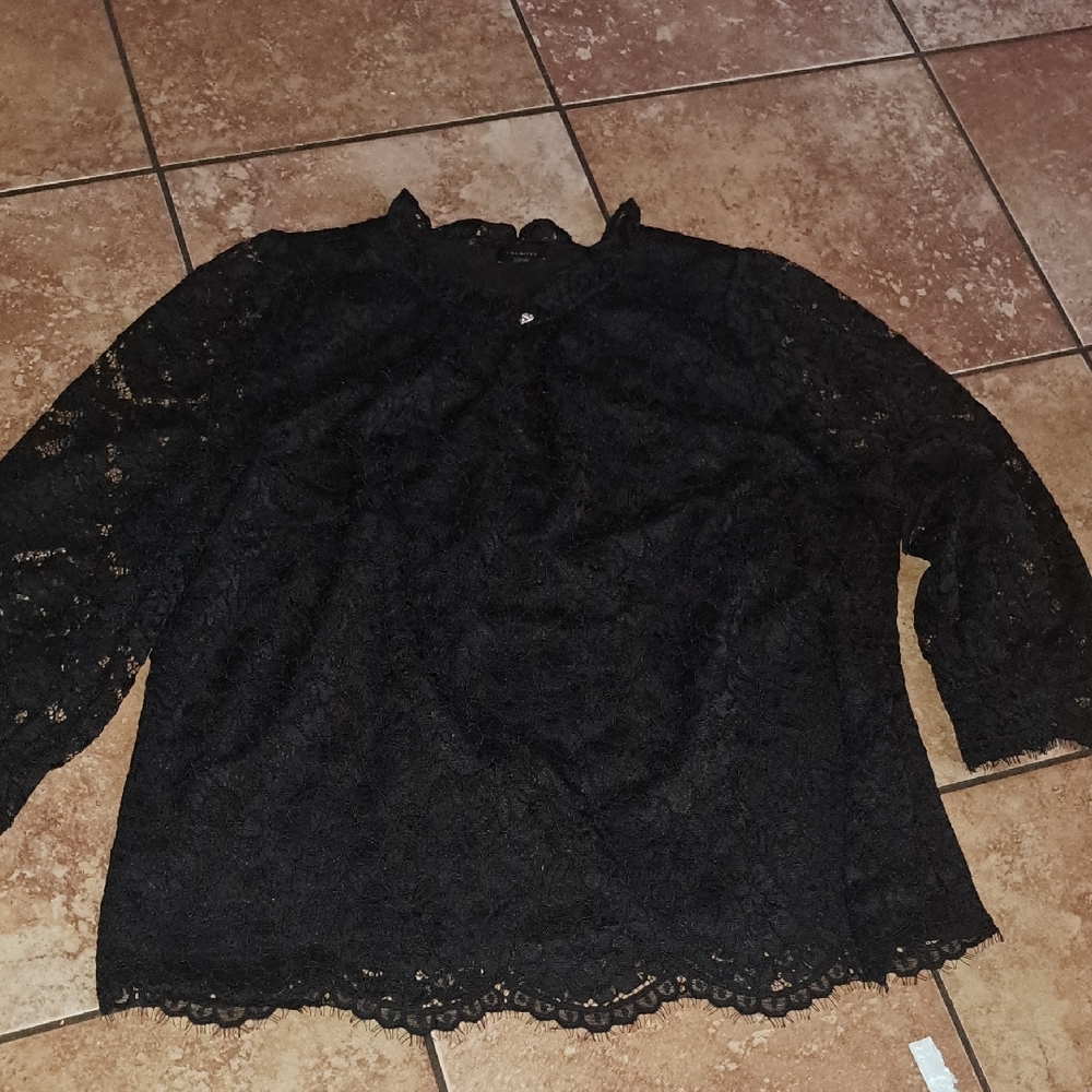 Talbots Black Lace Blouse